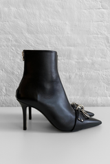 Skinny Ankle Heeled Boot With Ring