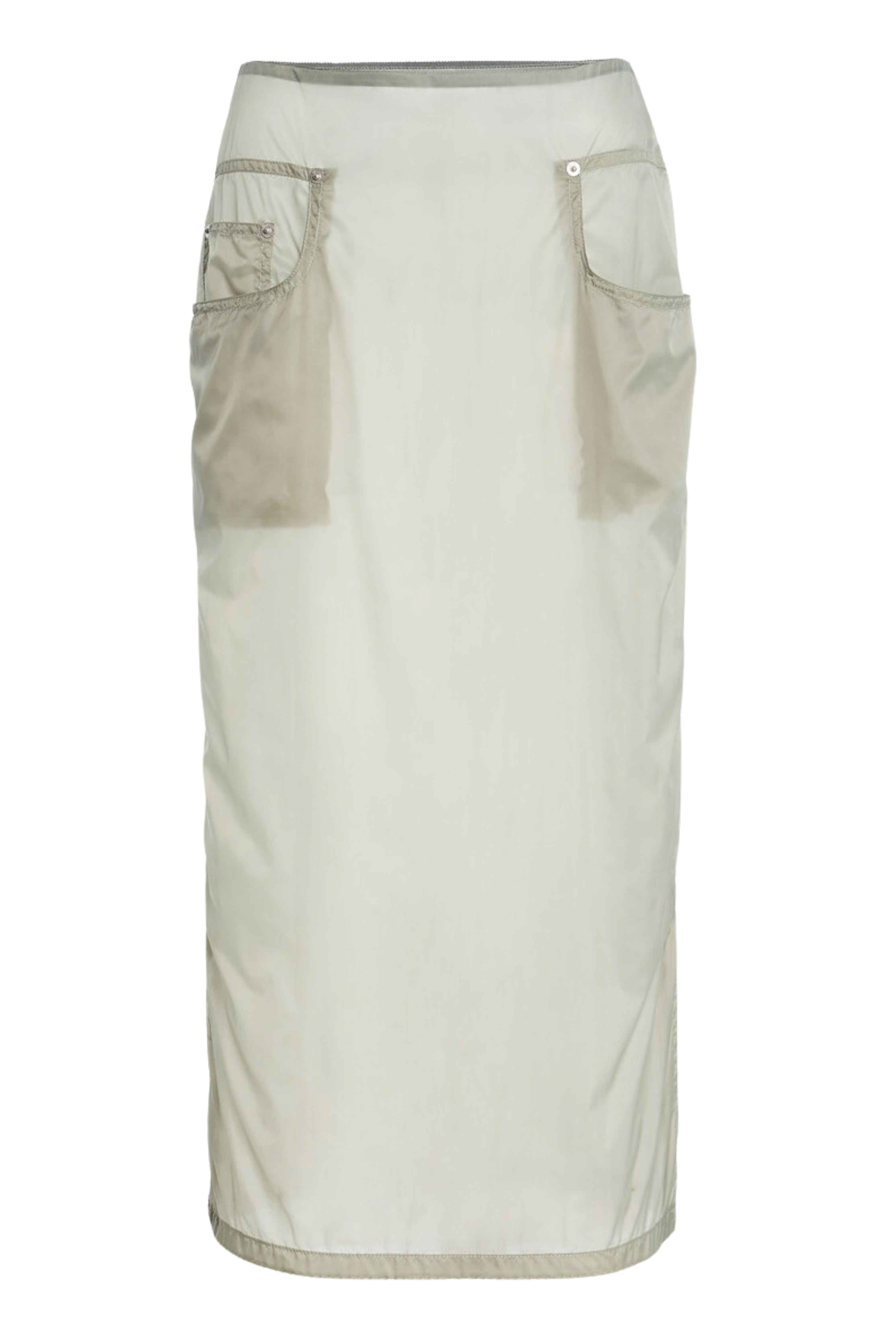 The Herron Nylon Midi Skirt Dried Sage