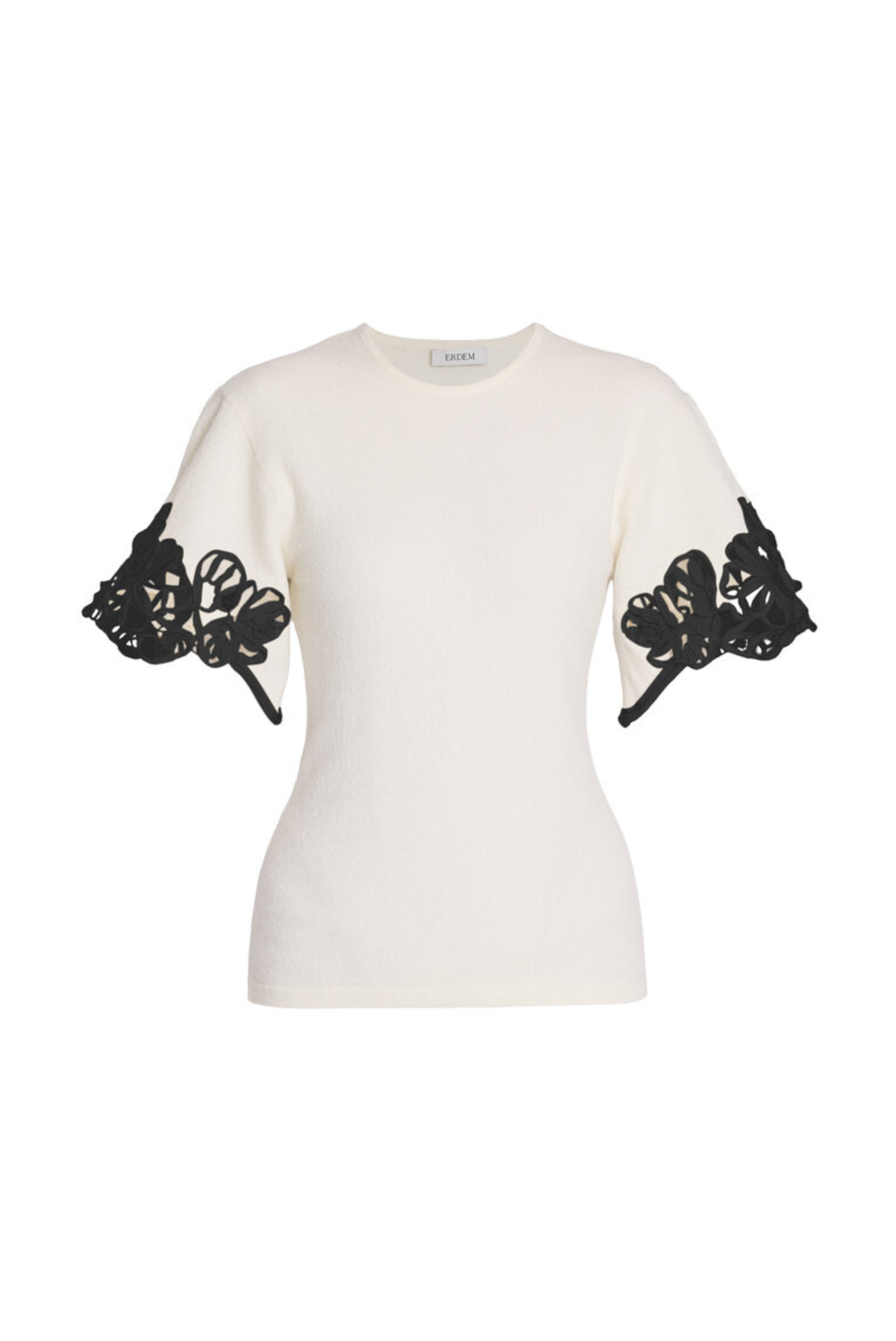 Cutout Knitted Short Sleeve Crew Neck Top