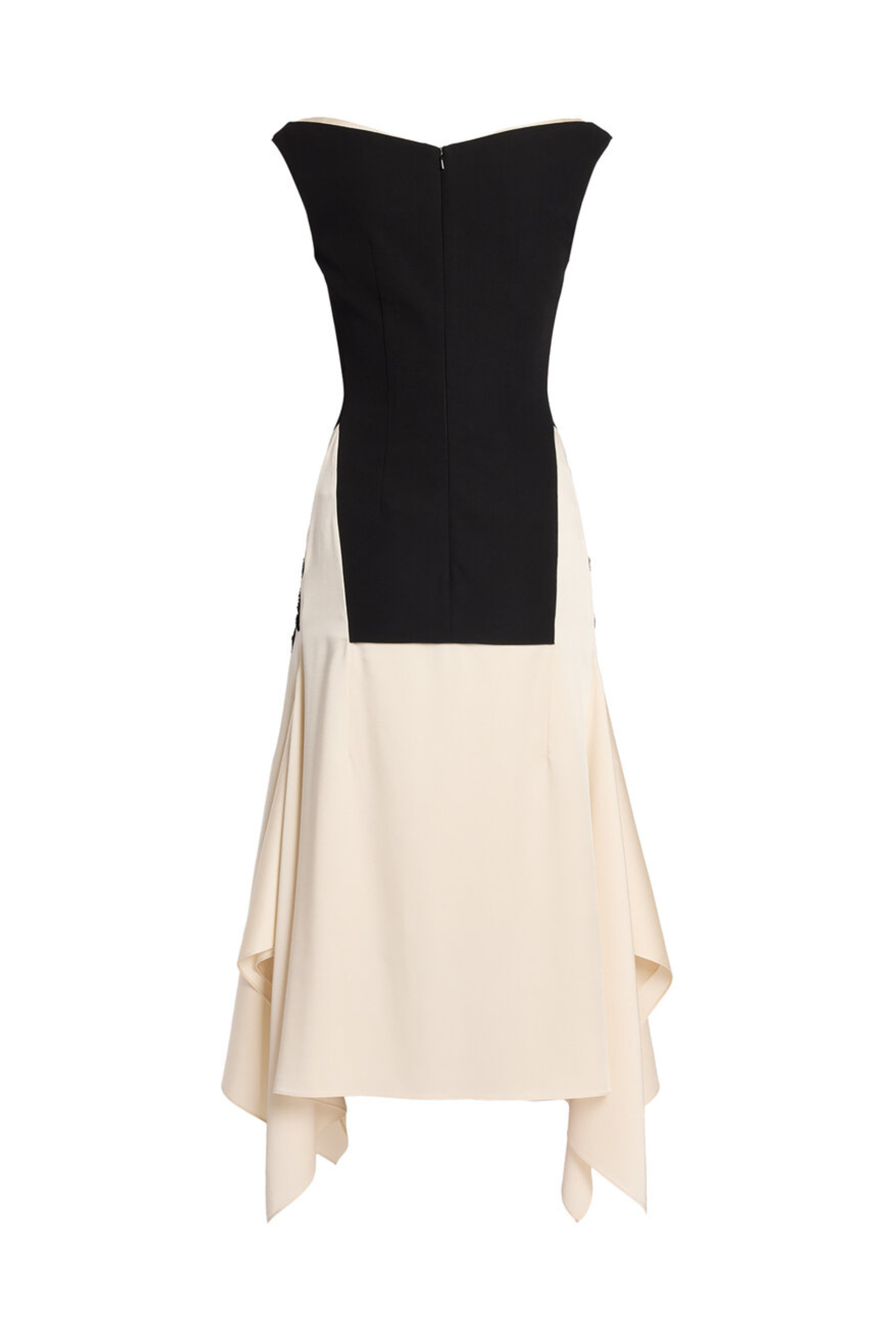 Embroidered Grain de Poudre Sleeveless Midi Dress