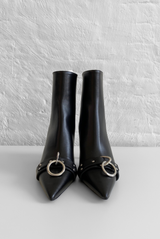Skinny Ankle Heeled Boot With Ring