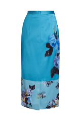 Floral Duchess Ankle Length Pencil Skirt