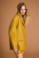 Lila Mini Skirt Mustard Wool