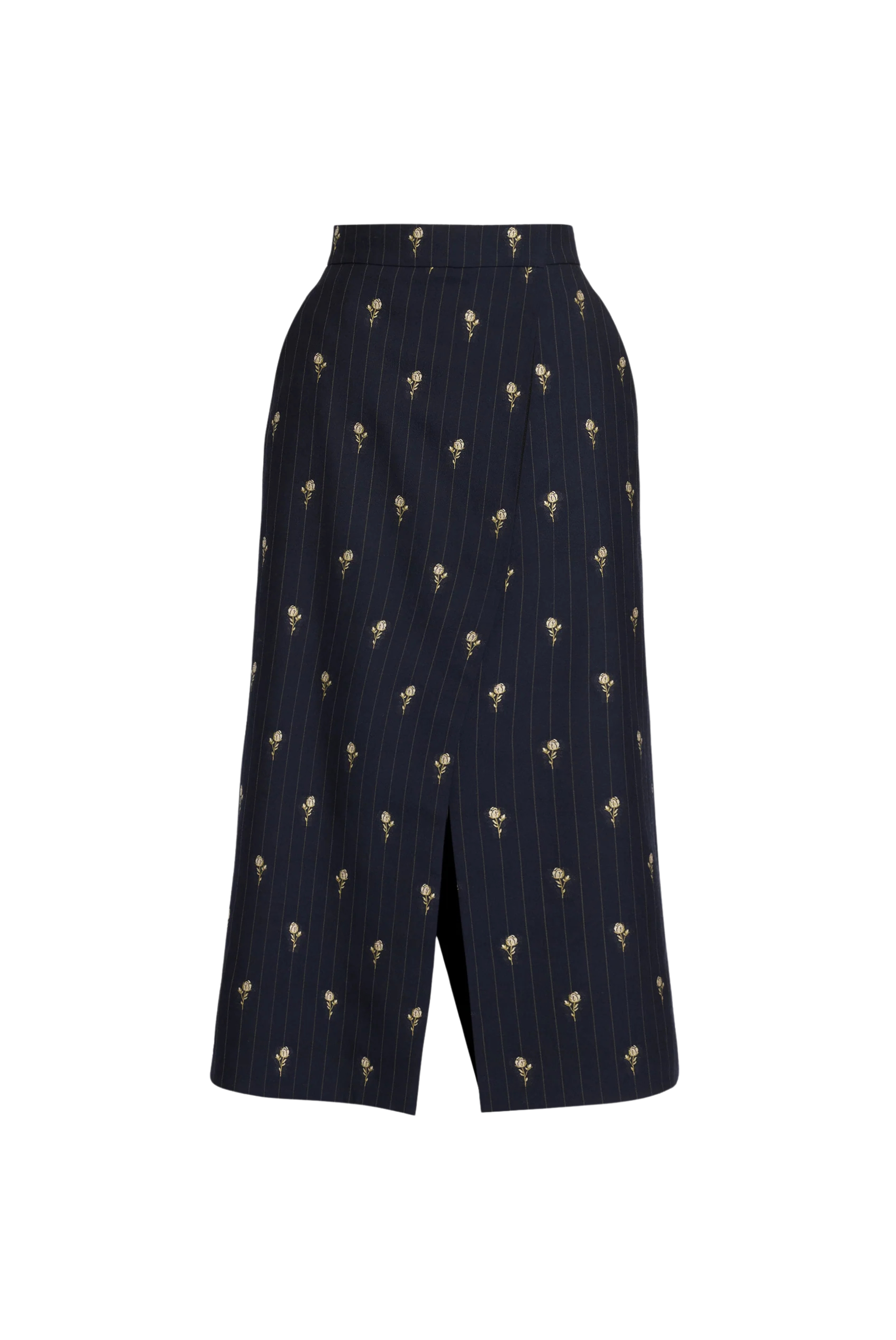 Pinstripe Tailoring Midi Skirt