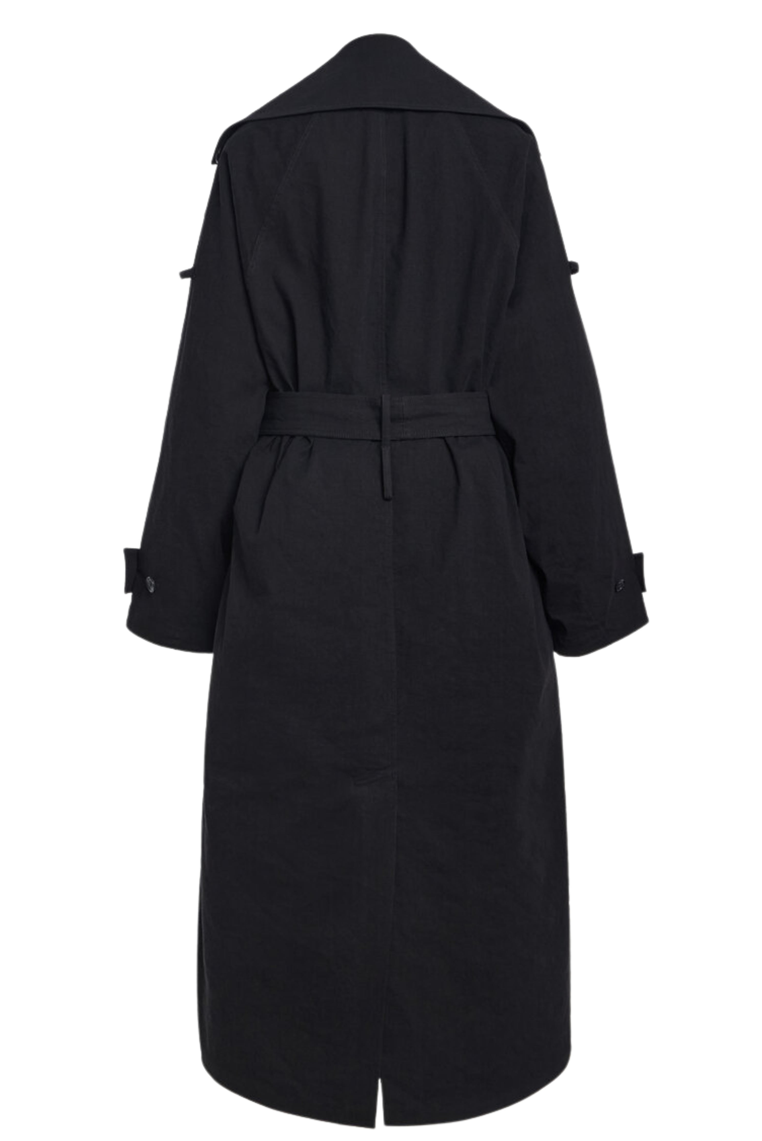 The Tillman Linen-Blend Trench Coat Black