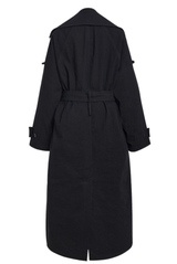 The Tillman Linen-Blend Trench Coat Black
