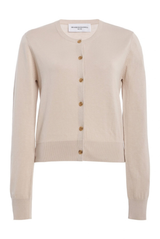 The Aubery Feather Weight Silk-Cotton Cardigan Light Khaki