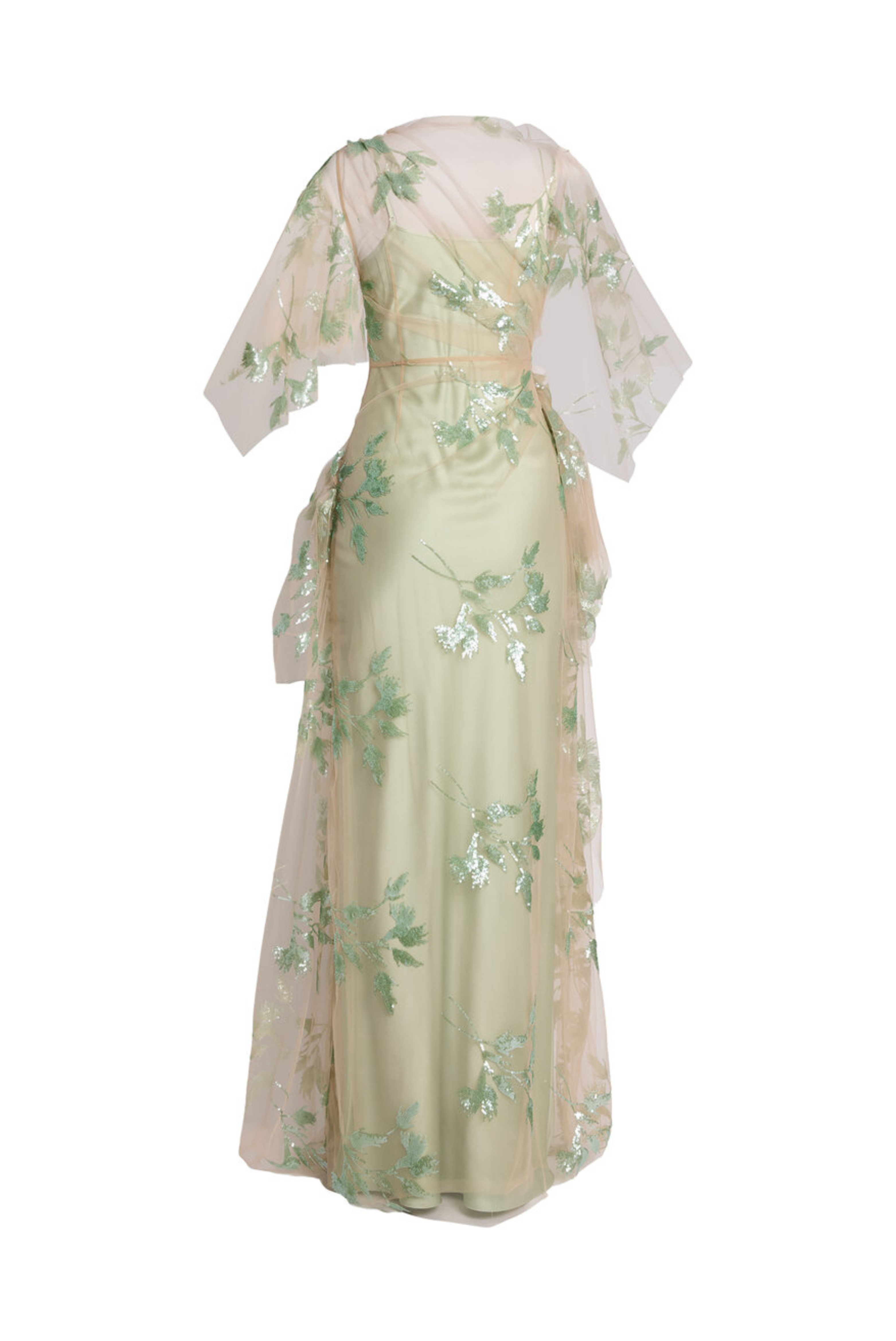 Sequin Flower Tulle Gown