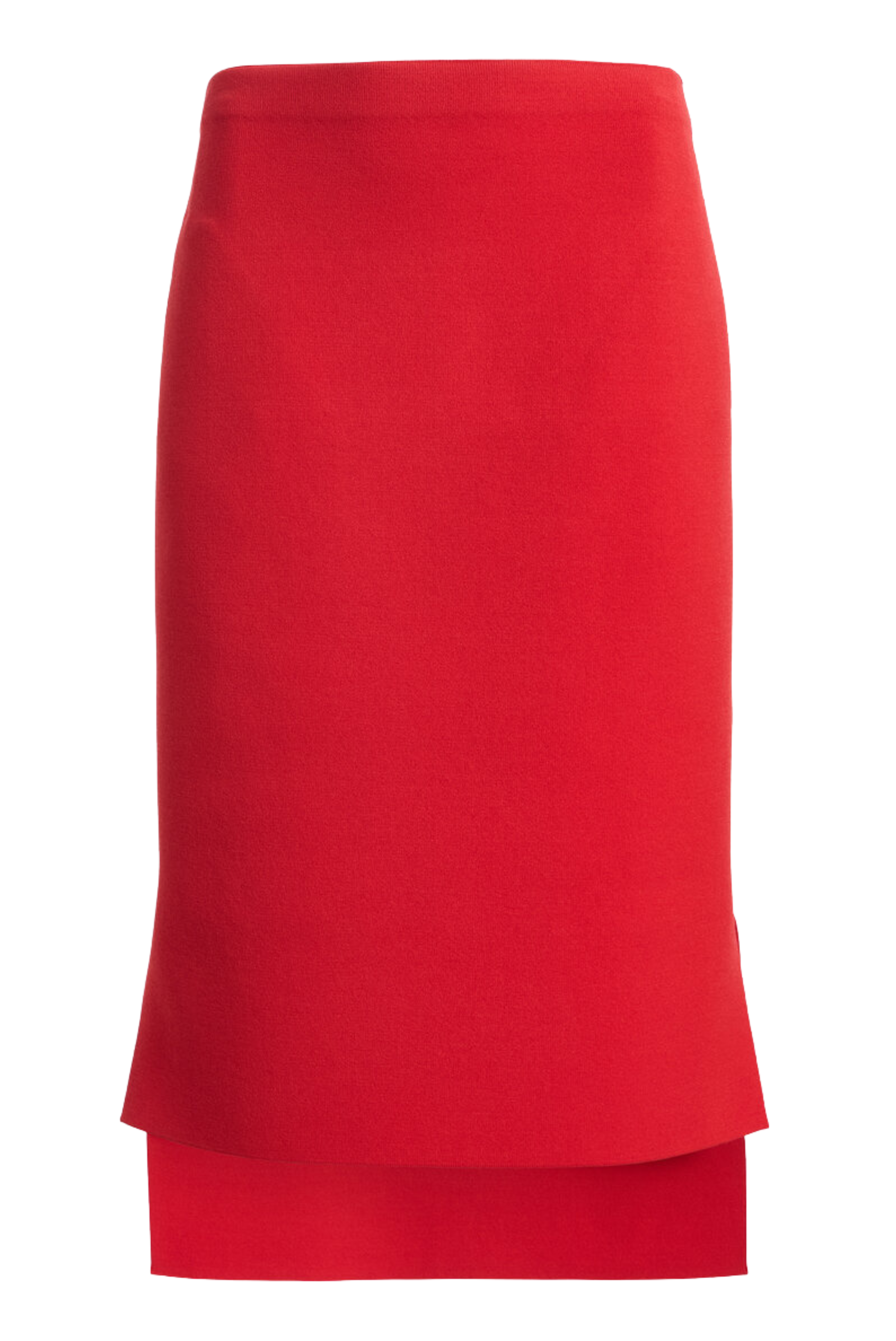 The Gigi Compact Viscose Knee Skirt Vermilion