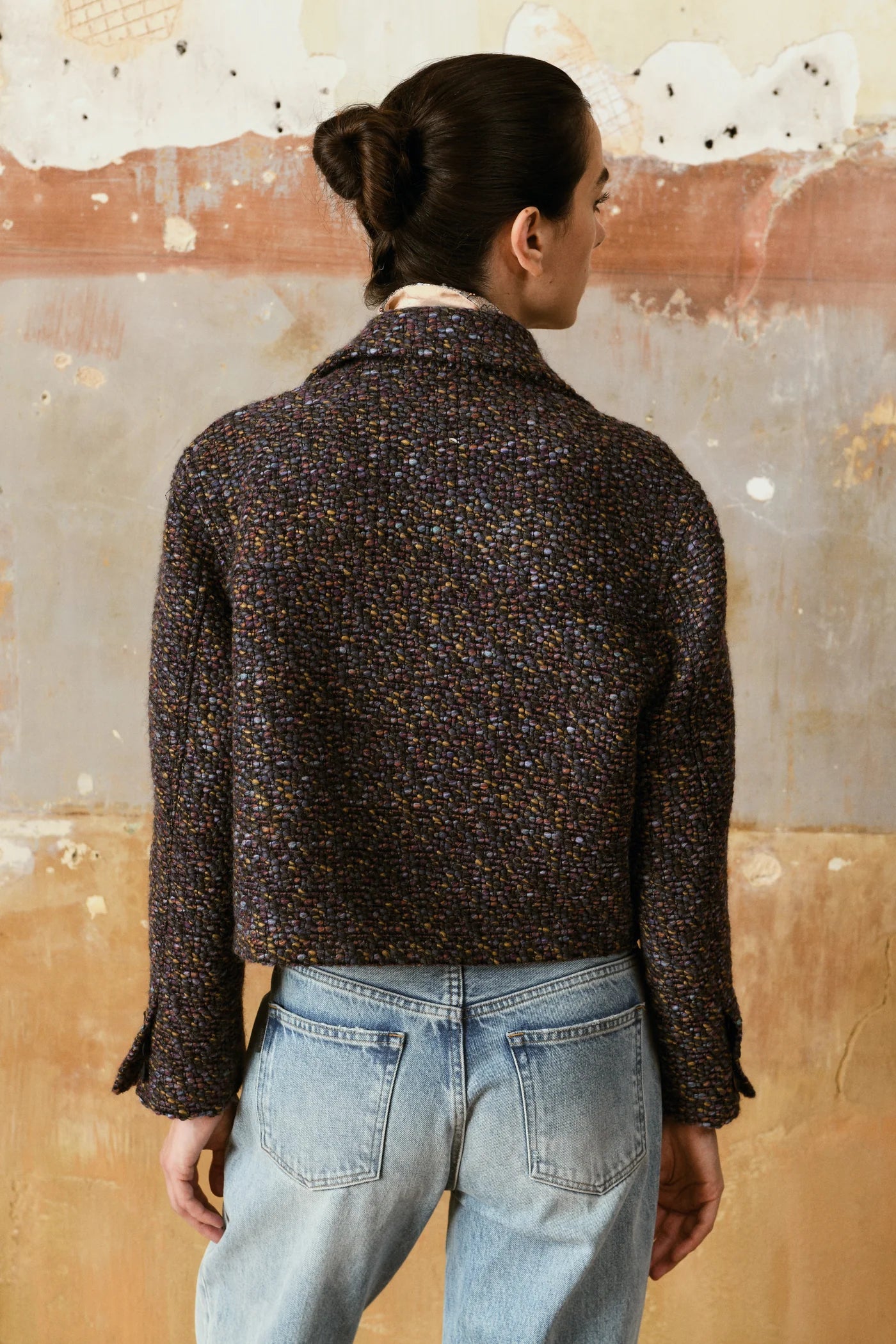 Portia Cropped Blazer Midnight Aubergine