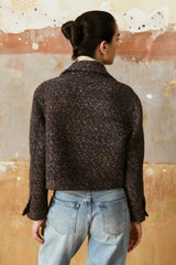 Portia Cropped Blazer Midnight Aubergine
