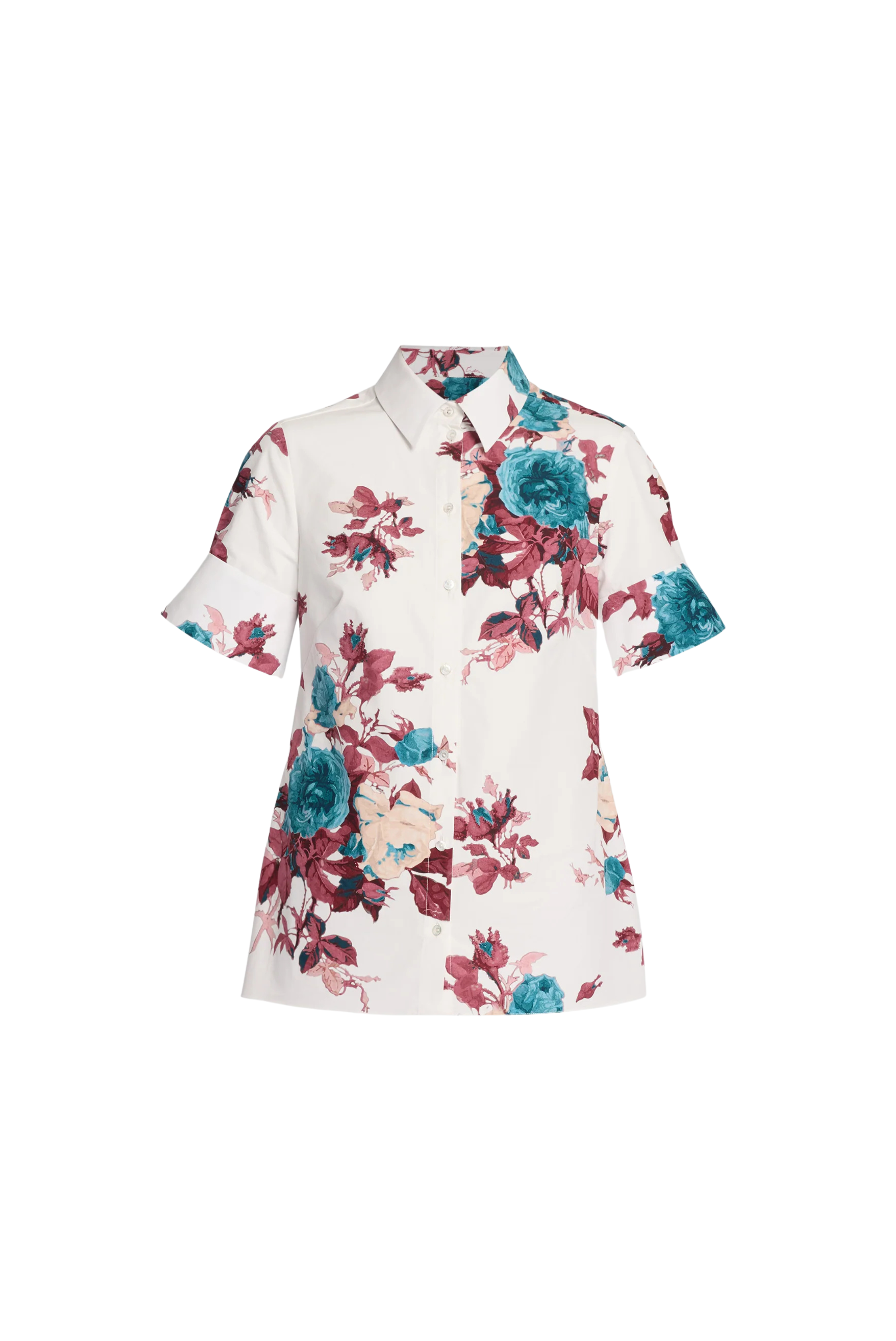 Floral Cotton Poplin Short Sleeve Shirt