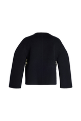 Embroidered Wool Single Breasted Boxy Fit Jacket