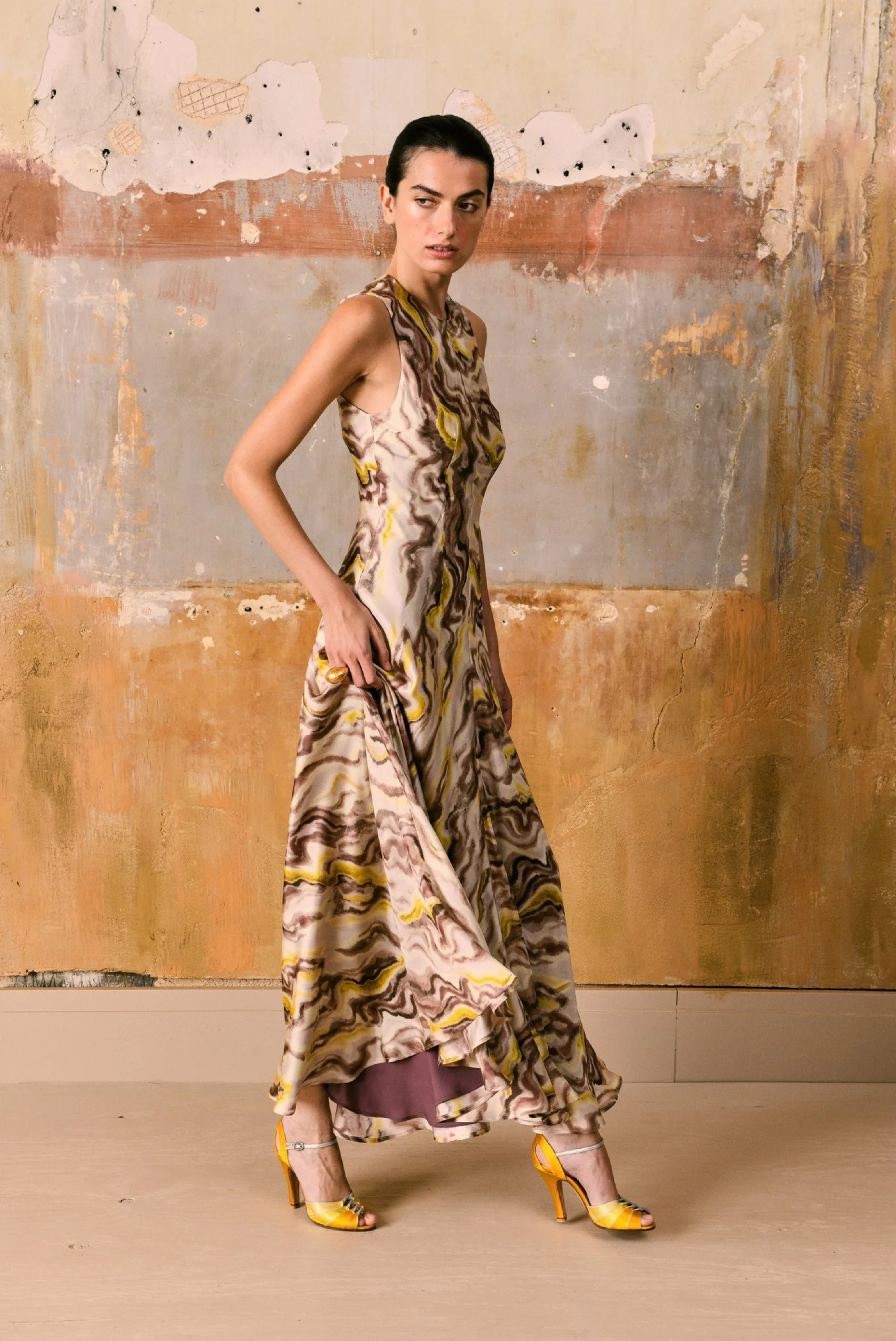 Tullia Circle Dress Mauve Marble