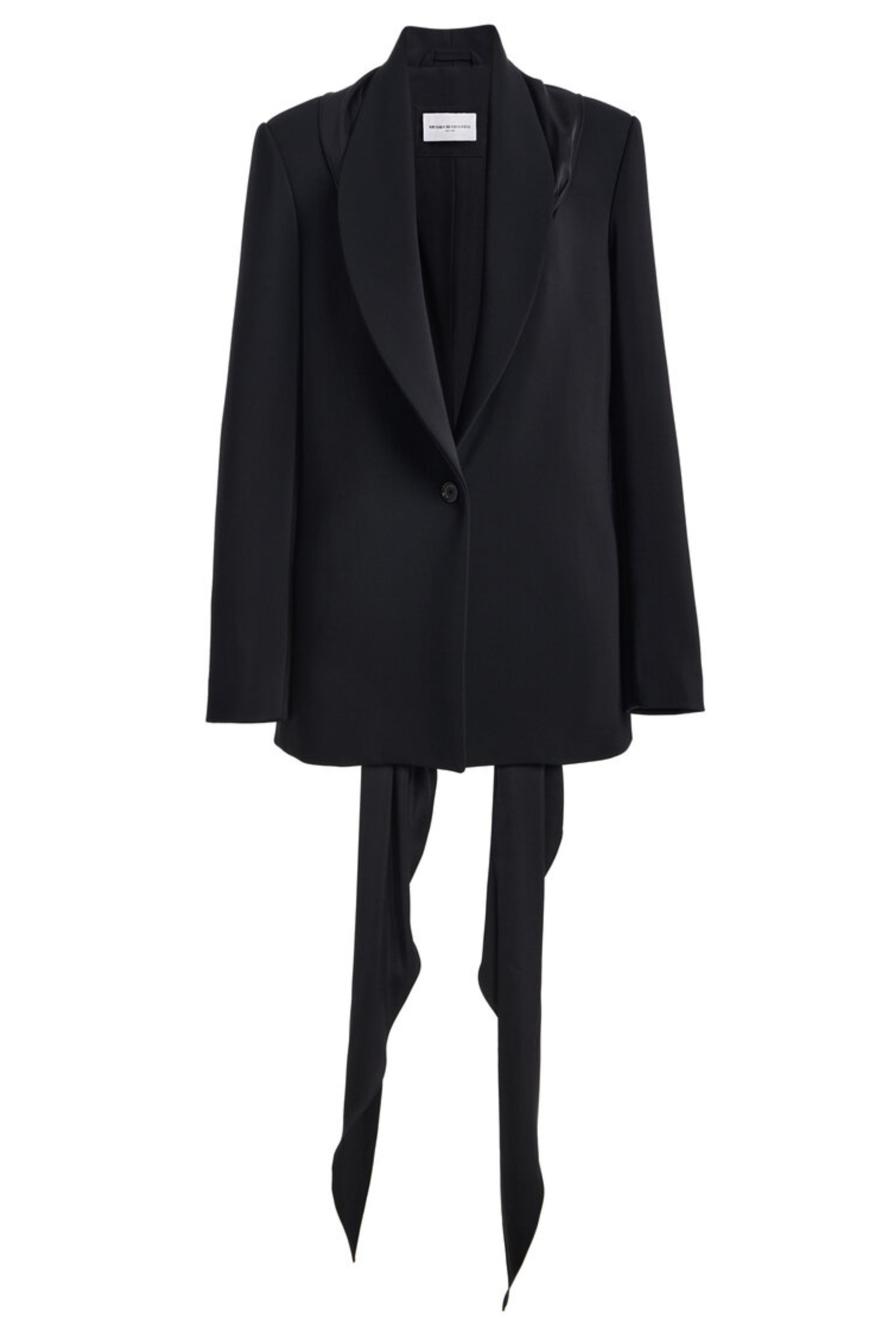 The Ashlyn Scarf Tailoring Wool-Silk Jacket Black