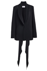 The Ashlyn Scarf Tailoring Wool-Silk Jacket Black