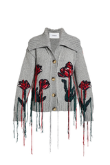Floral Embroidered Knit Jacket