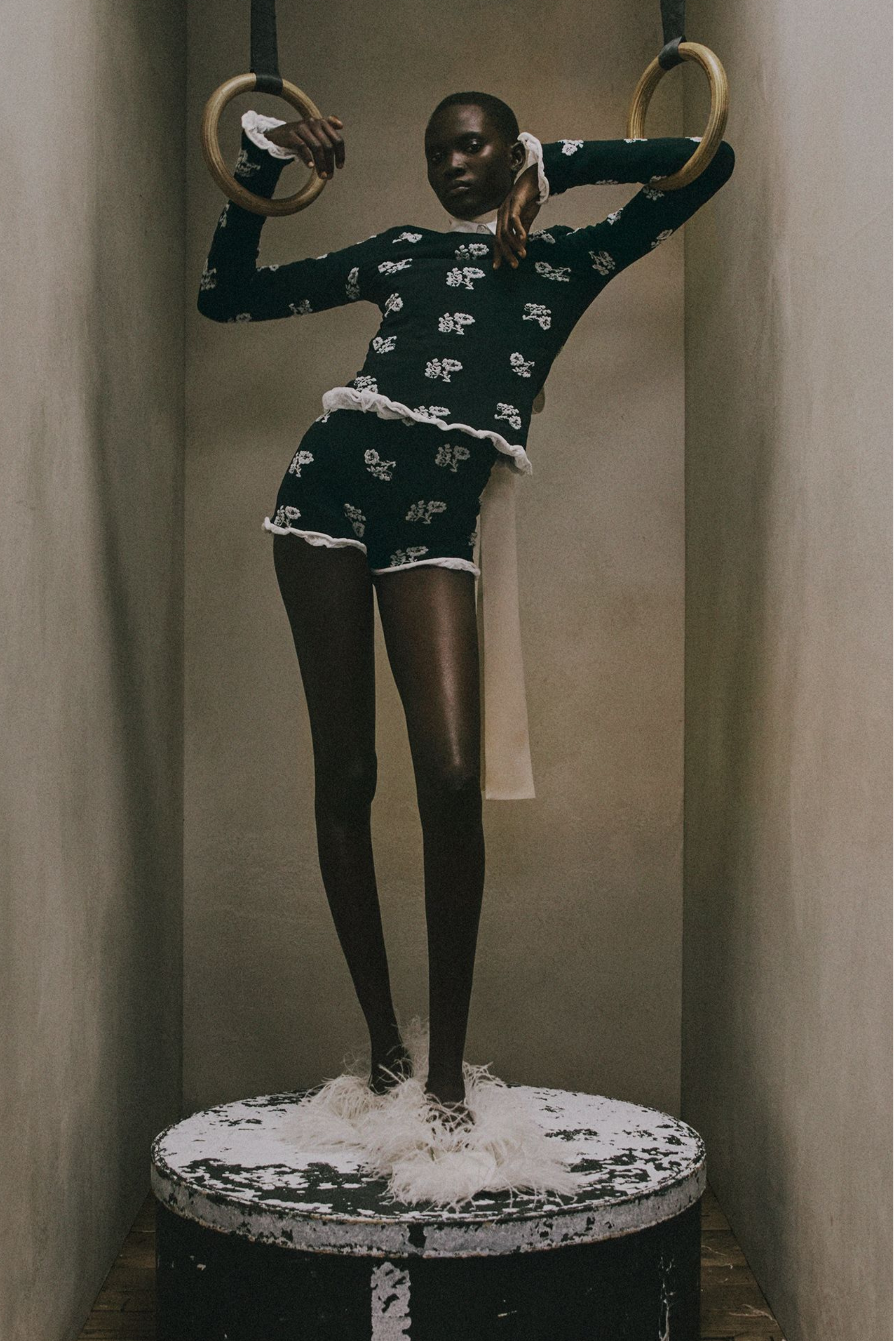 Floral Jacquard Knitted Long Sleeve Top