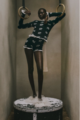 Floral Jacquard Knitted Long Sleeve Top