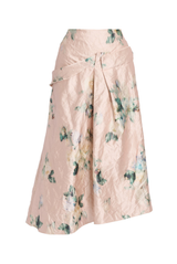 Floral Textured Ankle Length Skirt