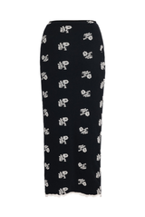 Floral Jacquard Knitted Midi Length Skirt