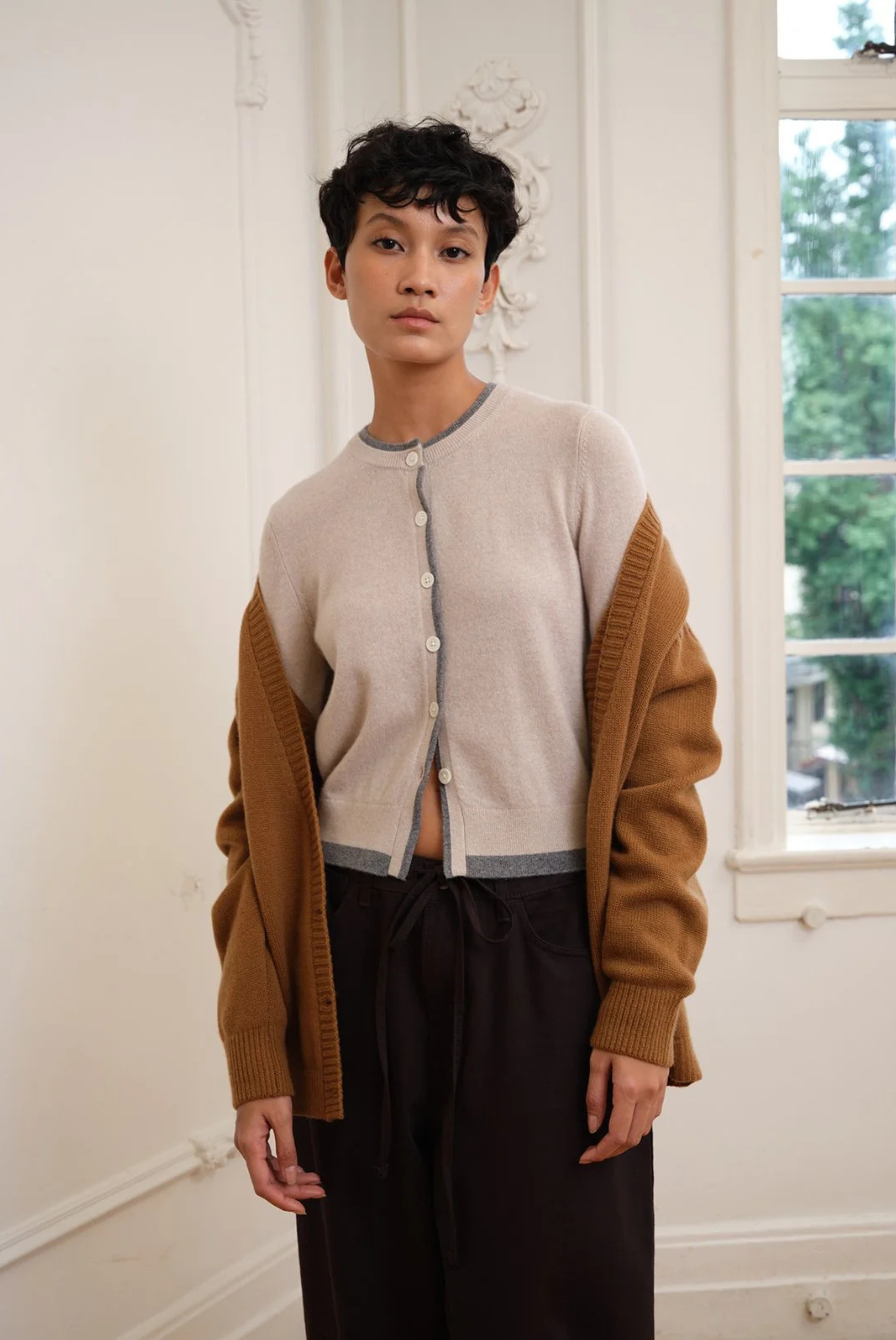 Mock Layered Cardigan