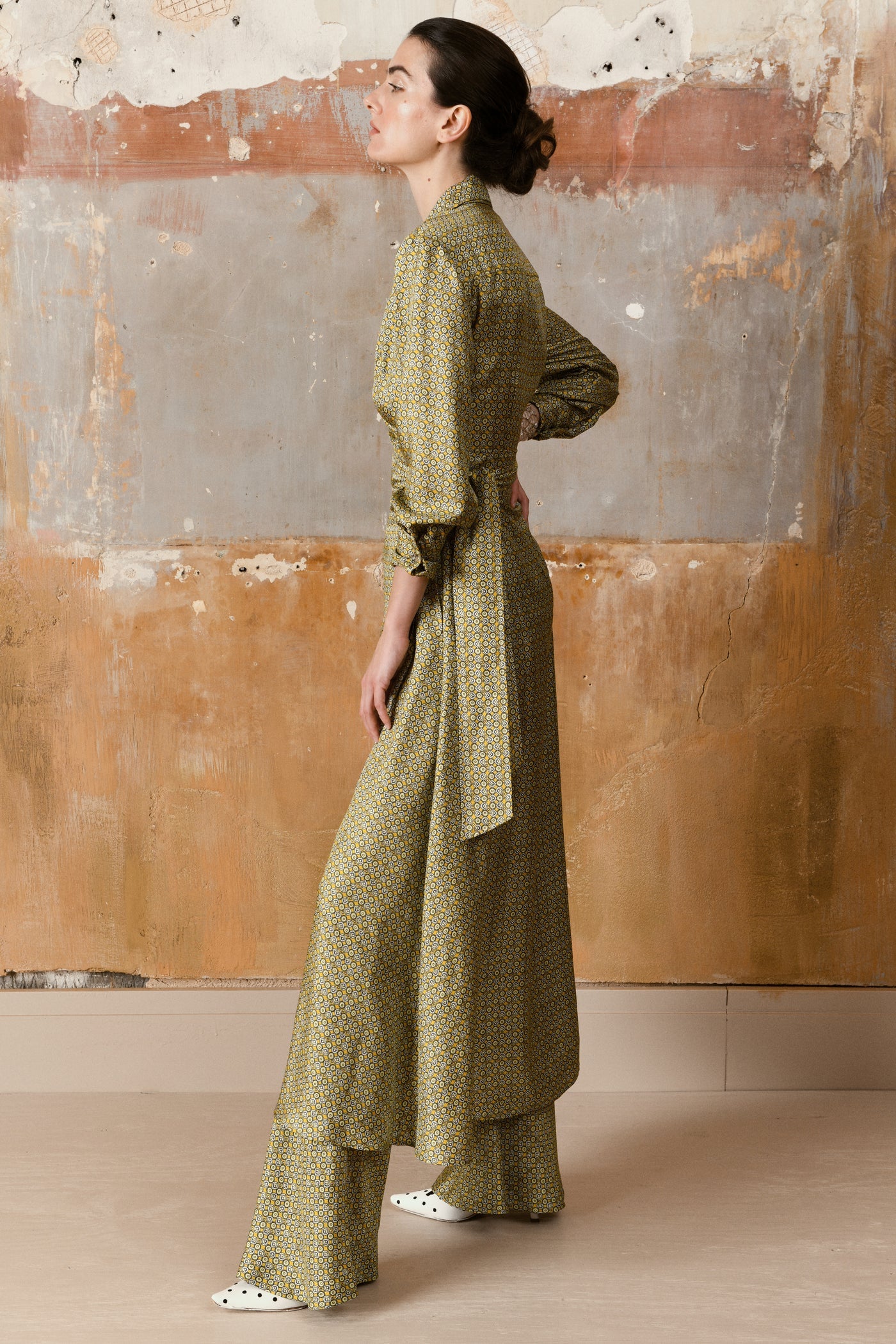 Cassia Wrap Dress Chartreuse