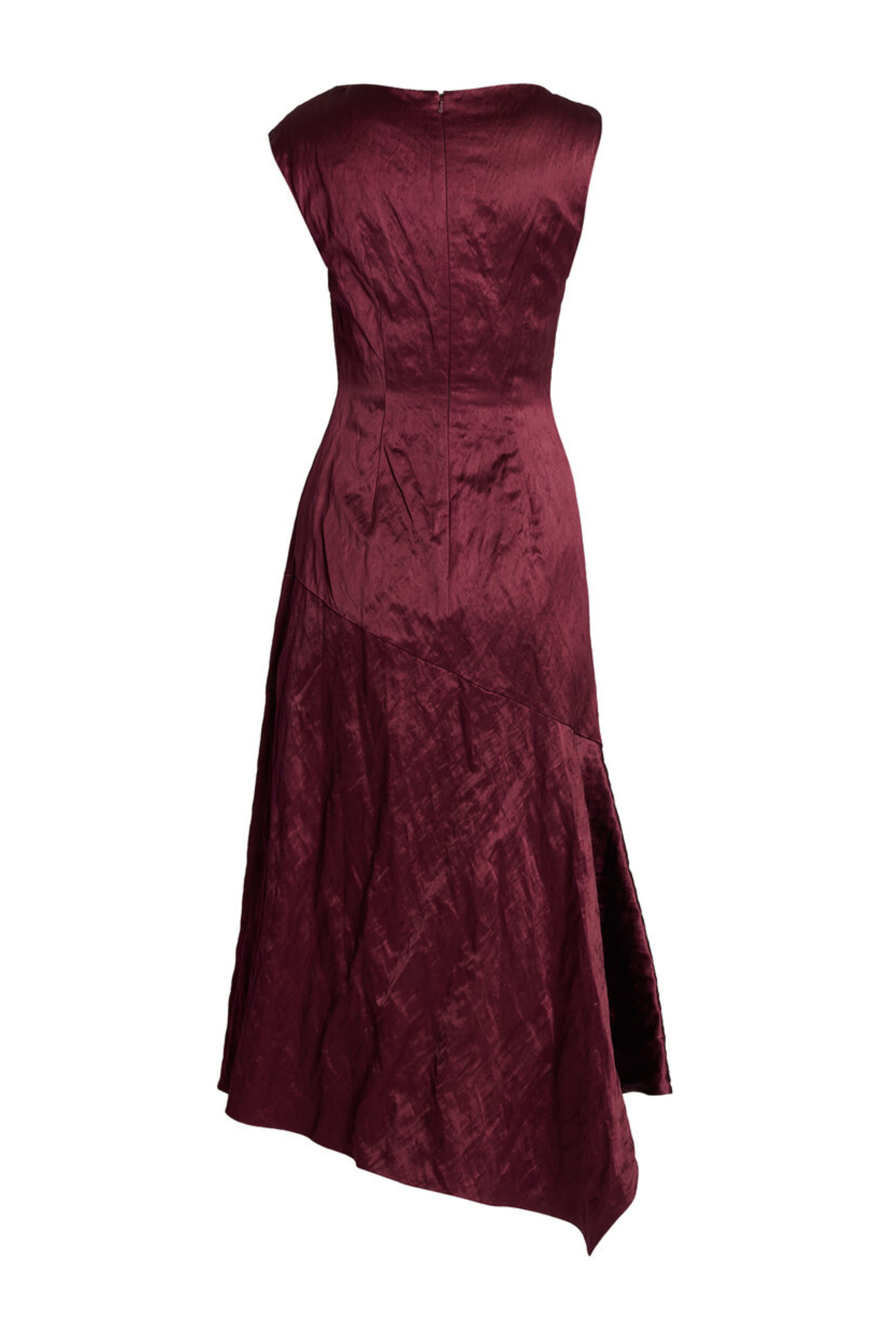 Embroidered Asymmetric Midi Dress