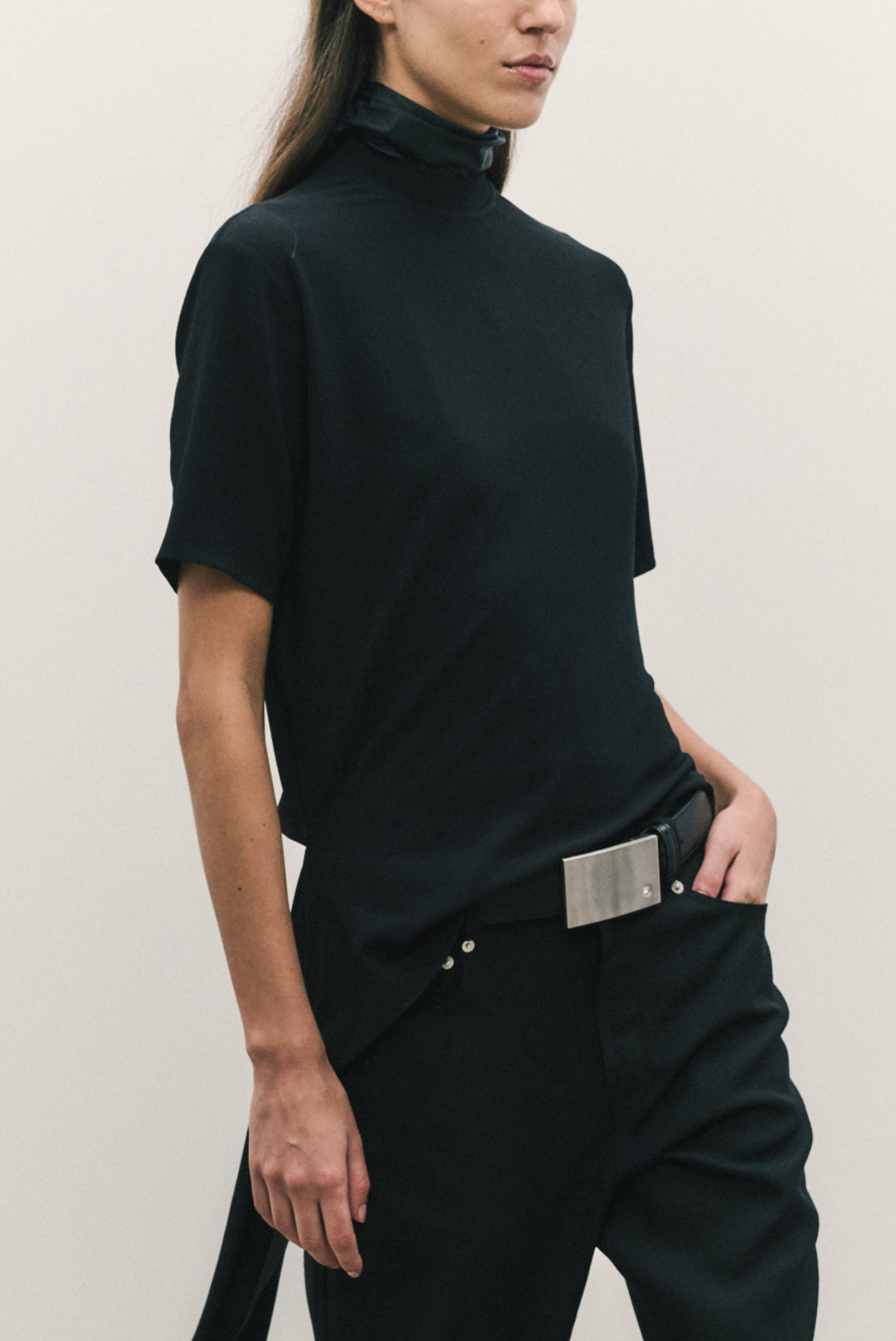 The Winnie Sash Tie T-Shirt Black