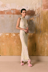 Cassia Bias High Neck Lemon Chiffon