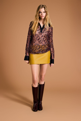 Lila Mini Skirt Mustard Wool
