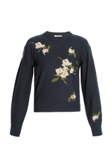 Floral Merino Intarsia Knitted Long Sleeve Top