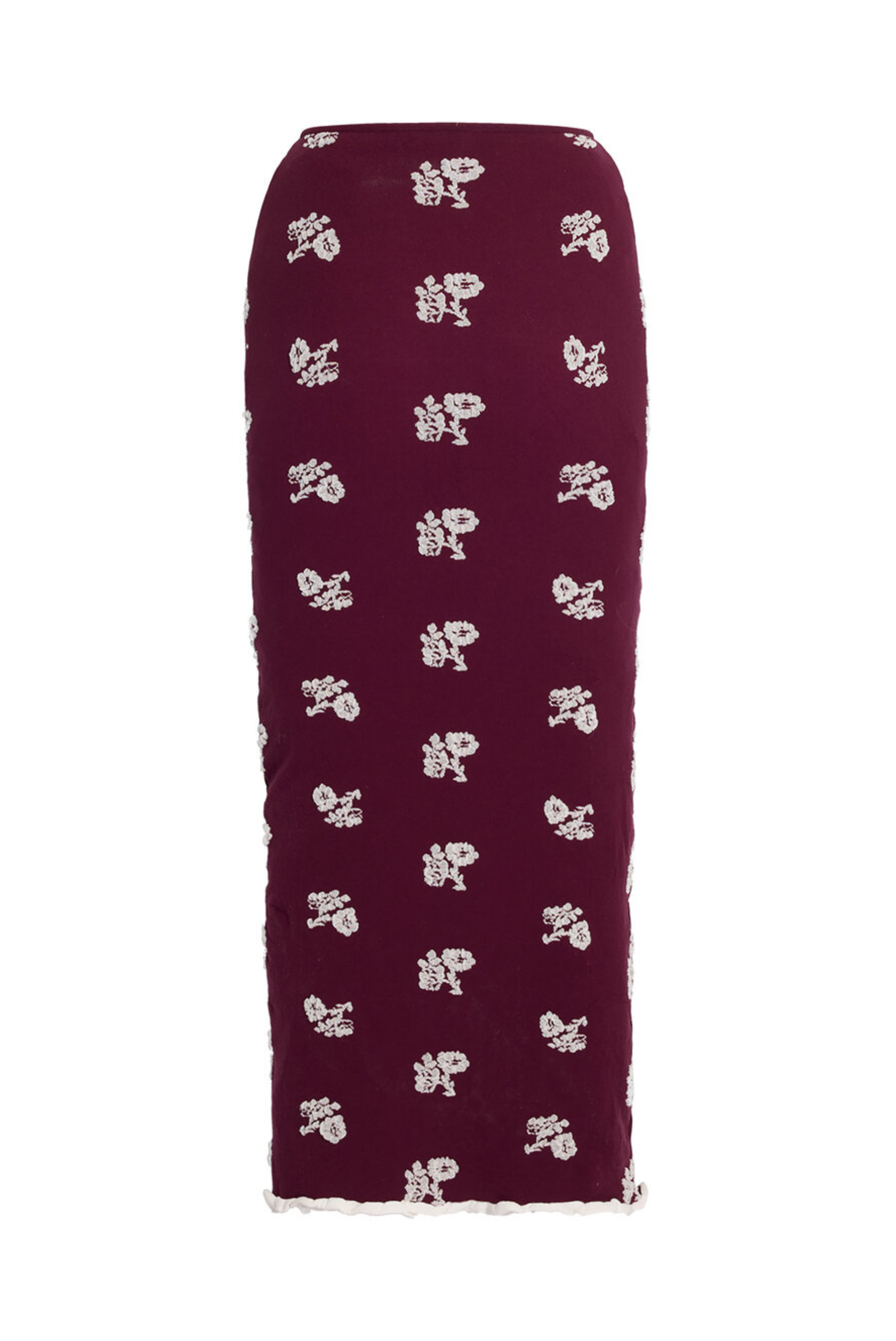 Floral Jacquard Knitted Midi Length Skirt