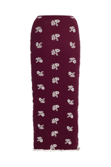 Floral Jacquard Knitted Midi Length Skirt