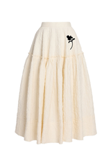 Cotton Cloque Ankle Length Skirt
