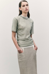 The Missy Eyelet Embroider Leather Midi Skirt