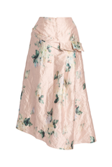 Floral Textured Ankle Length Skirt