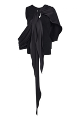 The Lena Scarf Knit Tank Top Black
