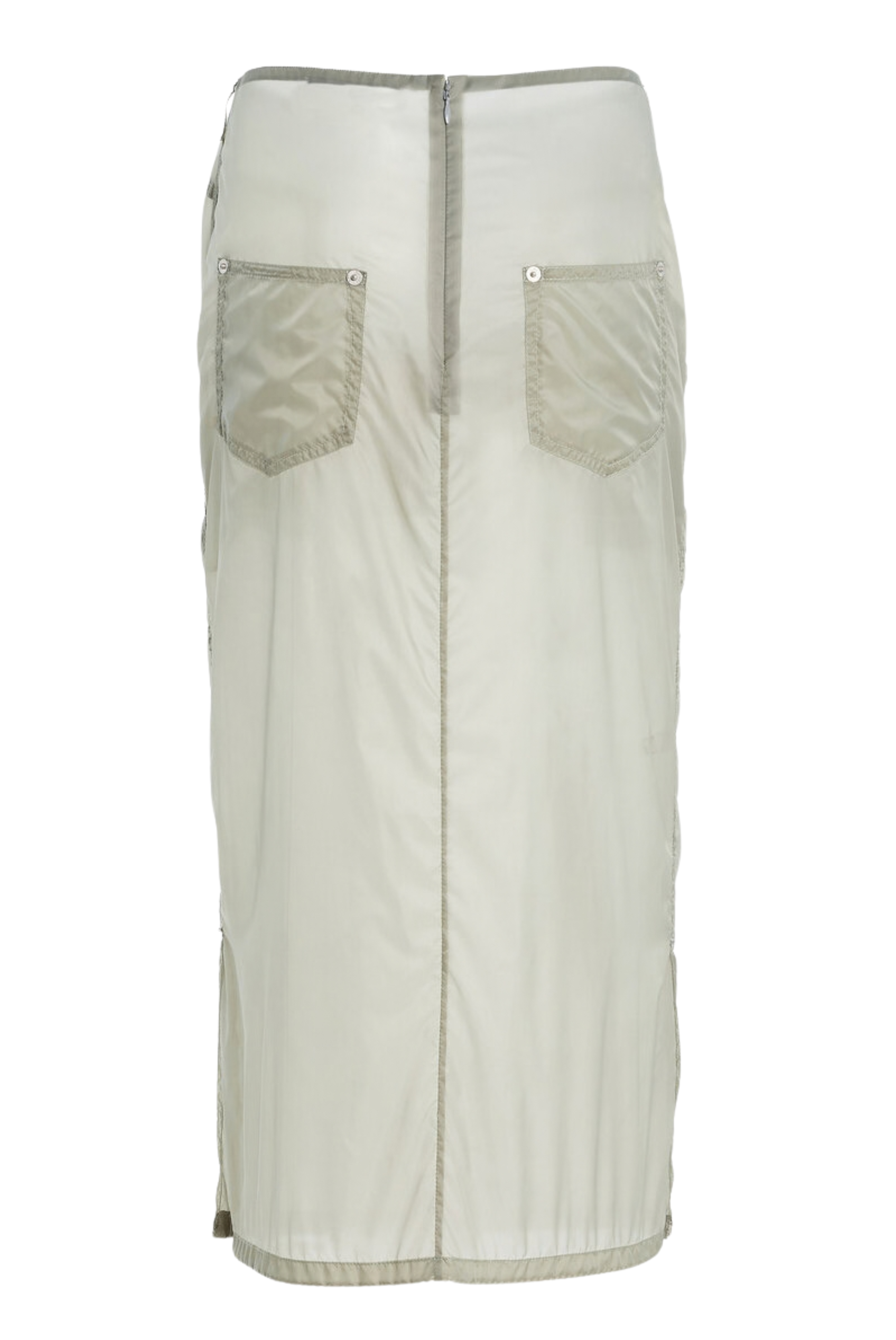 The Herron Nylon Midi Skirt Dried Sage