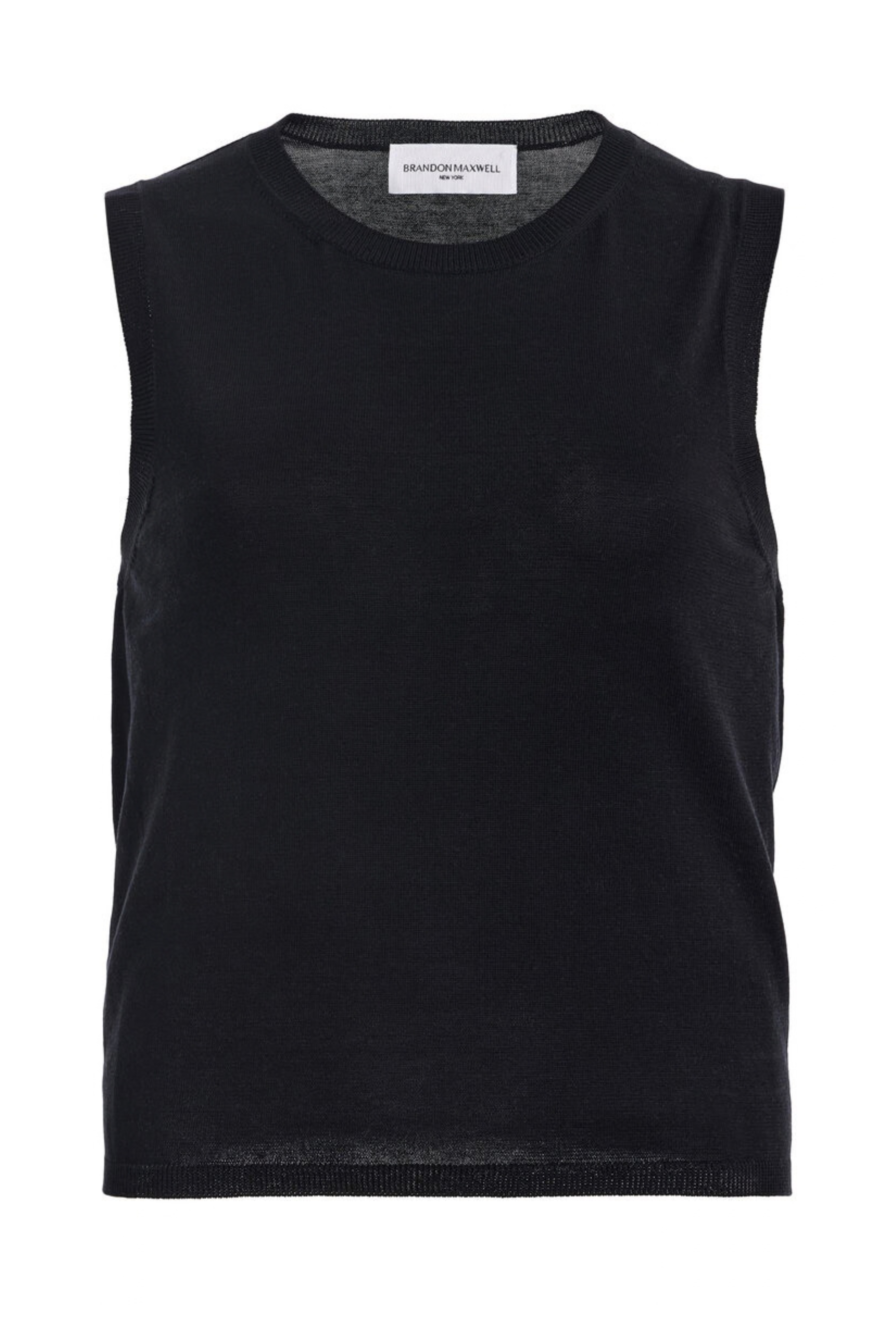 The Elle Featherweight Silk Cotton Tank Top Black