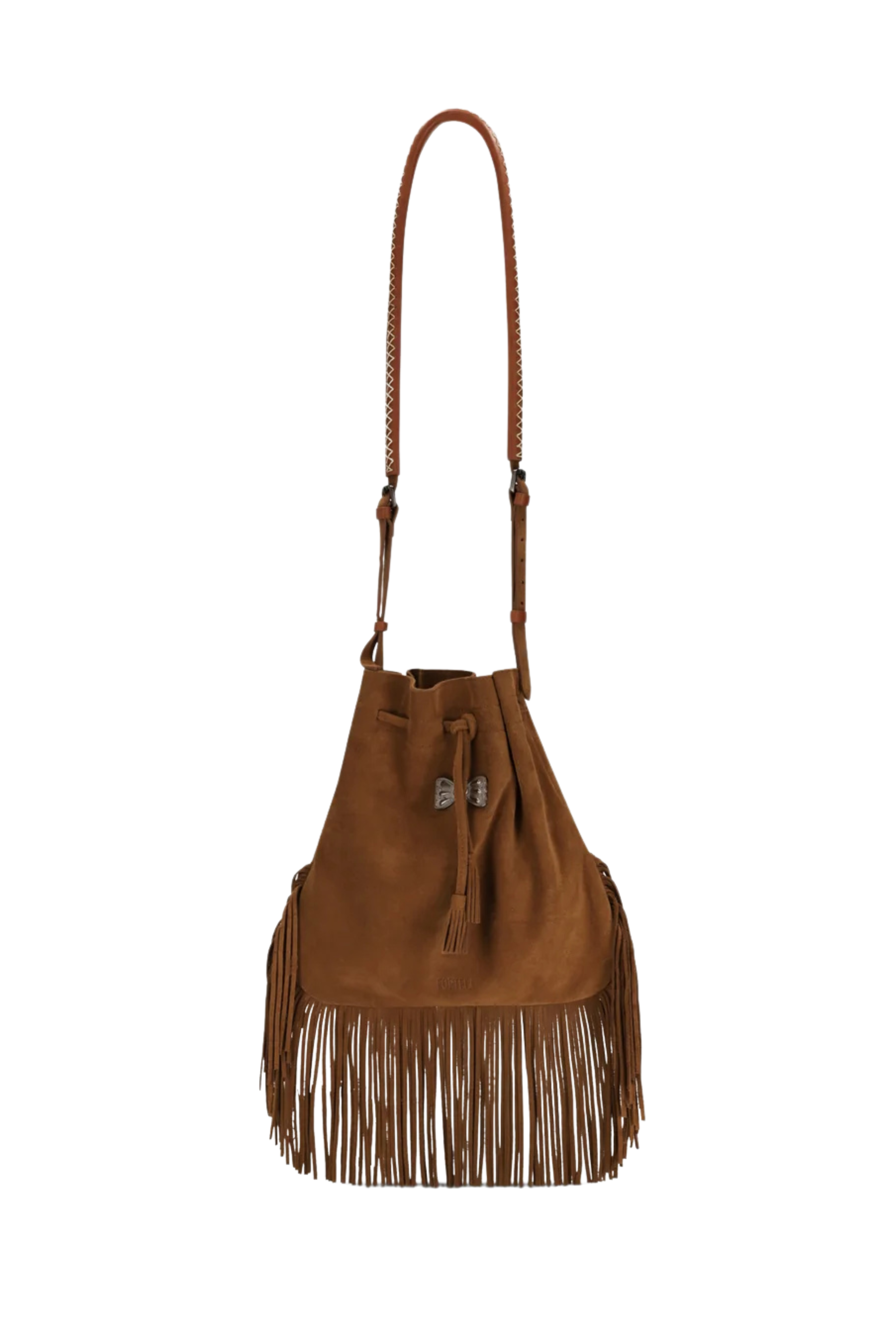 Kimi Suede Bag with Fringes Brown