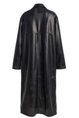 The Beck Perforated Leather Driving Coat Black