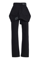 The Layton Tied Waist Rigid High-Rise Straight-Leg Jean Black