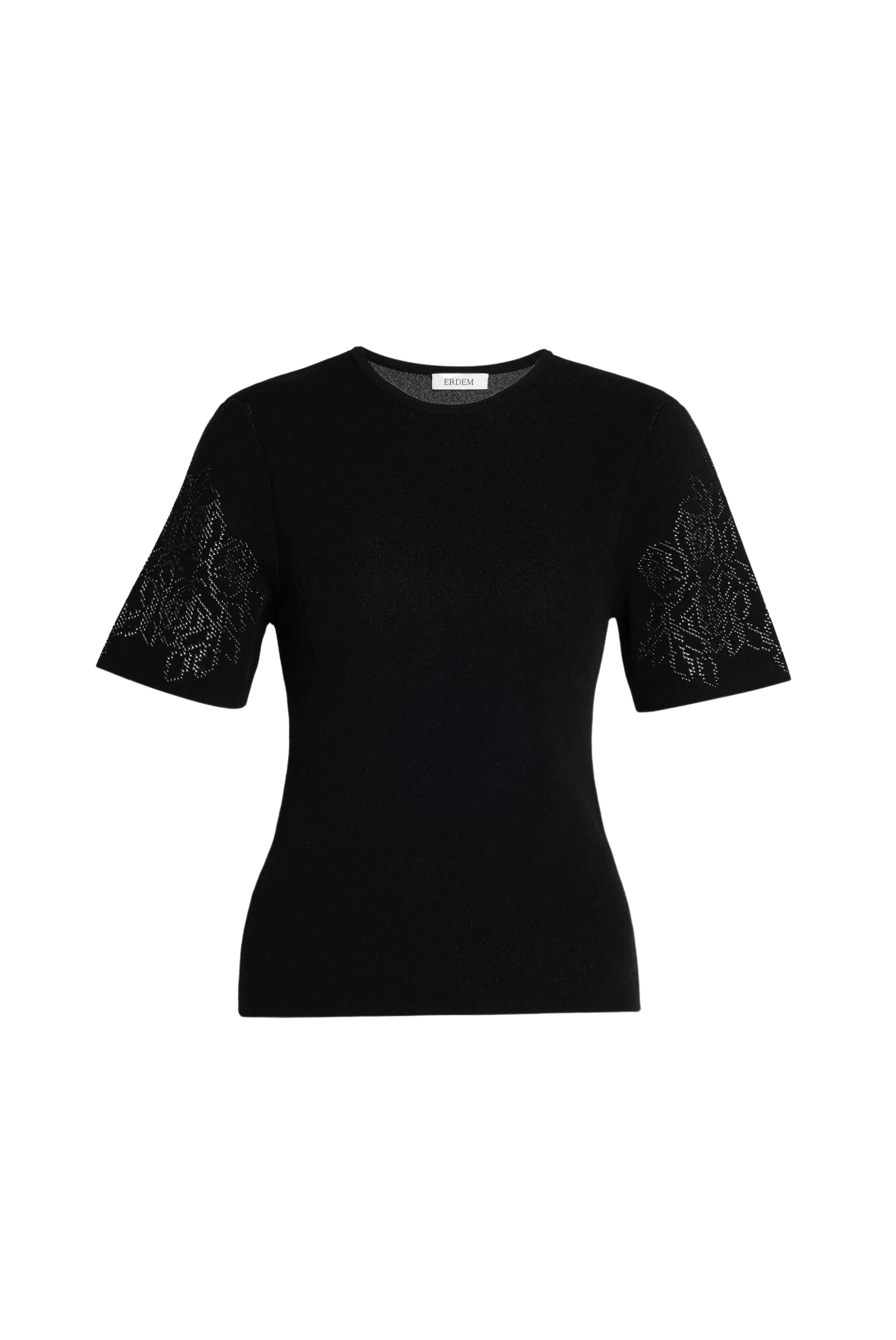 Rose Pointelle Knitted Short Sleeve Top