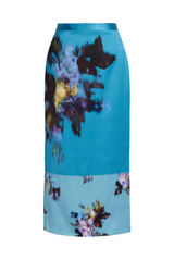 Floral Duchess Ankle Length Pencil Skirt
