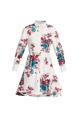 Floral Cotton Poplin Mini Shirt Dress