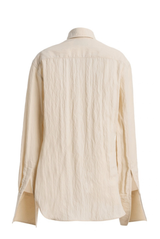The Francesca Crinkled Button Up Shirt Almond