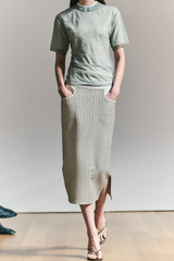 The Missy Eyelet Embroider Leather Midi Skirt