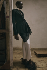 Lace and Grain de Poudre Single Breasted Jacket