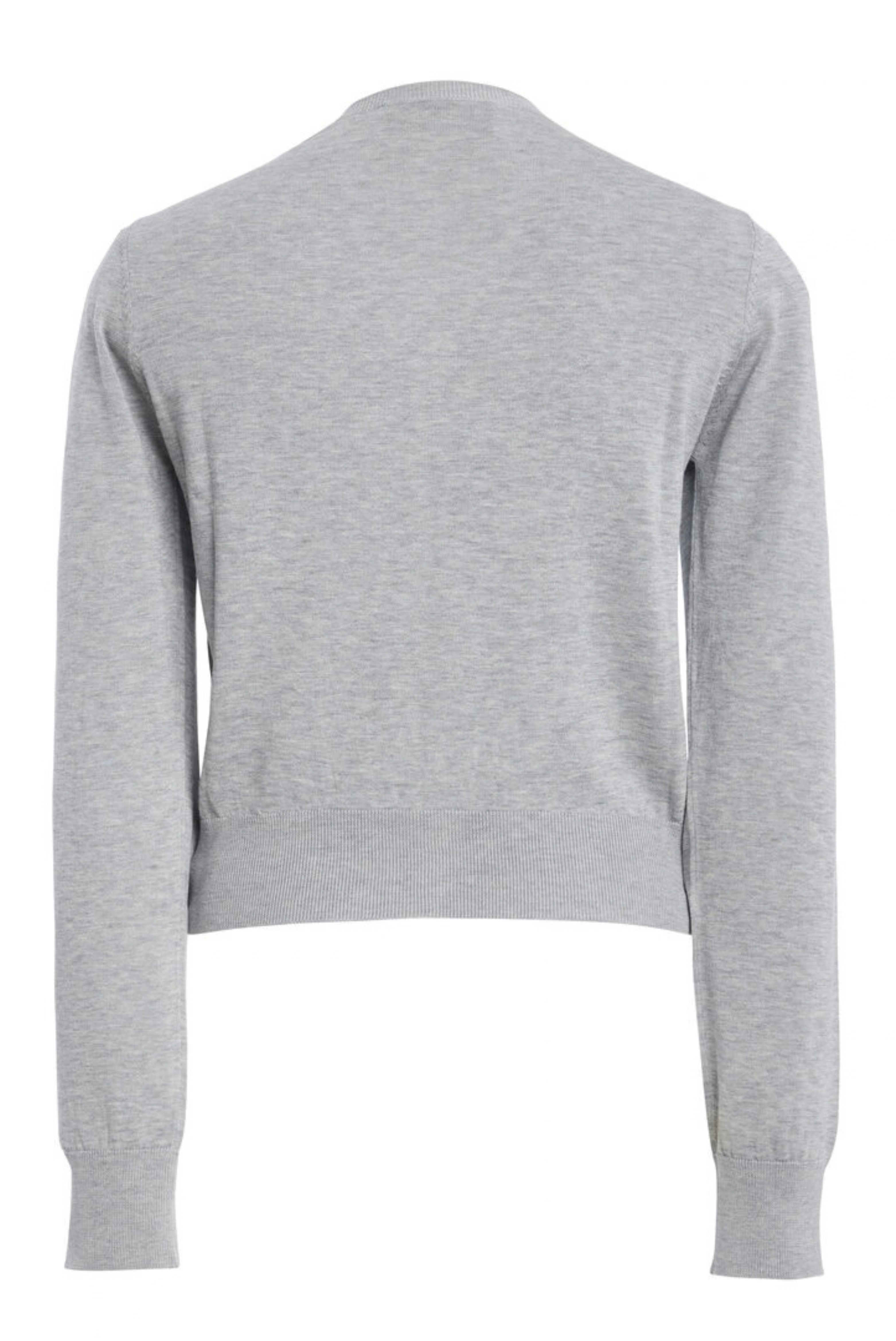 The Aubery Feather Weight Silk-Cotton Cardigan Light Grey Melange
